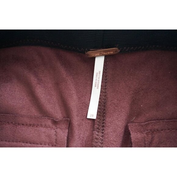 Free People Burgundy Faux Suede Leggings - Size 28 - Picture 3 of 5